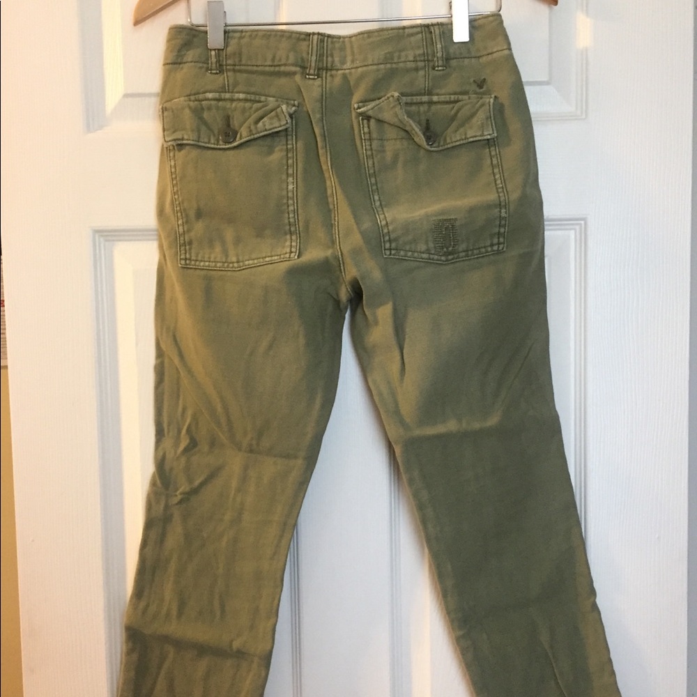 Army green skinny jeans